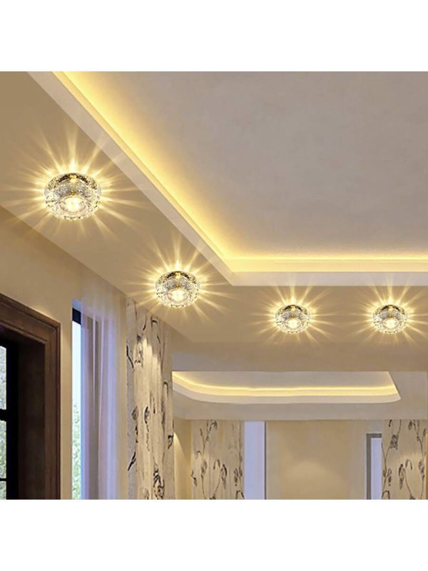 Led Crystal Ceiling Lamp For Corridor, Entrance, Ceiling, Recessed Downlight Clear