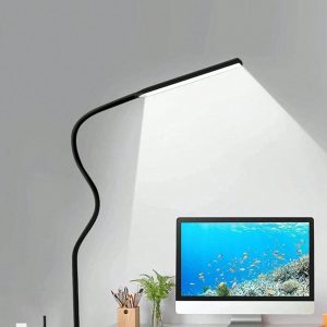 1pc Desk Lamp Clip-On Led Reading Light, Flexible Gooseneck Table Lamp, Suitable For Headboard, Workbench, Home Office, Computer White