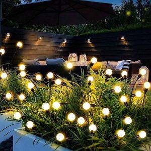 1pc 6LED/8LED/10LED Solar Firefly Lamp LED Garden Decorative Light Outdoor Pathway Light For Garden Lawn Courtyard (Warm Light) Fall Decor House Decor Outdoor Decor Warm Color