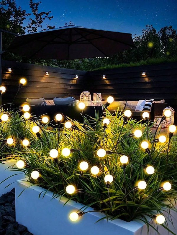 1pc 6LED/8LED/10LED Solar Firefly Lamp LED Garden Decorative Light Outdoor Pathway Light For Garden Lawn Courtyard (Warm Light) Fall Decor House Decor Outdoor Decor Warm Color