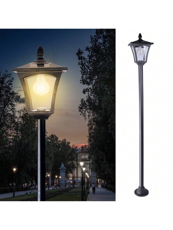 63" Solar Post Lamp Light Waterproof All Weather Protection Solar Garden Lights For Backyard, Pathway, Patio,Lawn, Driveway Decor Without Planter