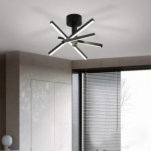 LED Semi Flush Mount Ceiling Lamp Black