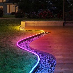 1pc 16ft/5m Indoor/Outdoor Led Neon Light Rope, Flexible Led Rope Light, Outdoor RGB Neon Light Waterproof, Music Sync Led Neon Light Strip Light For Bedroom Indoor 16.4ft/5m