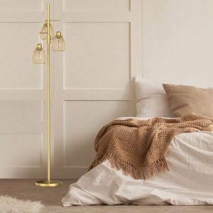 70" Tree Floor Lamp With 3 Bulbs Included Gold