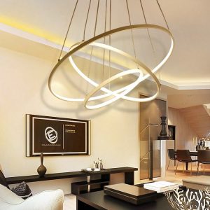 3 Tiered Modern LED Pendant Light Warm Light Effect Ambient Ceiling Lamp Gold Gold