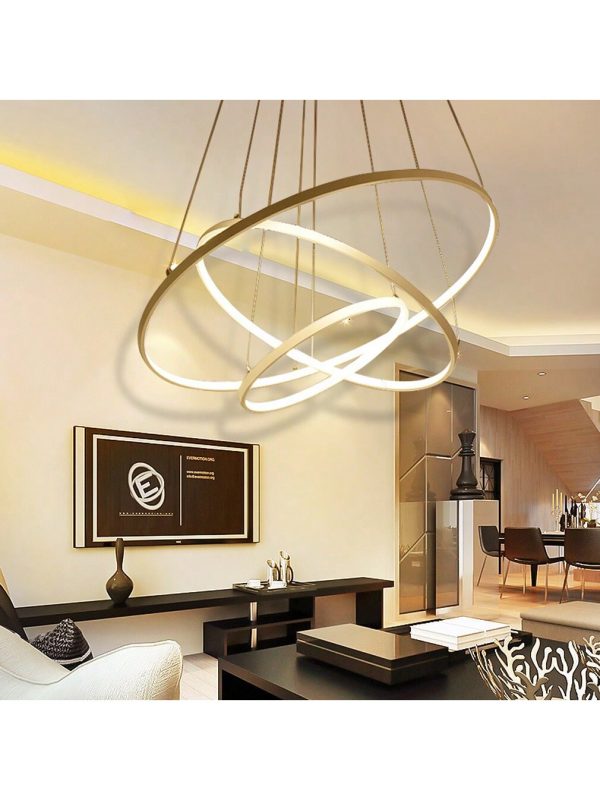 3 Tiered Modern LED Pendant Light Warm Light Effect Ambient Ceiling Lamp Gold Gold