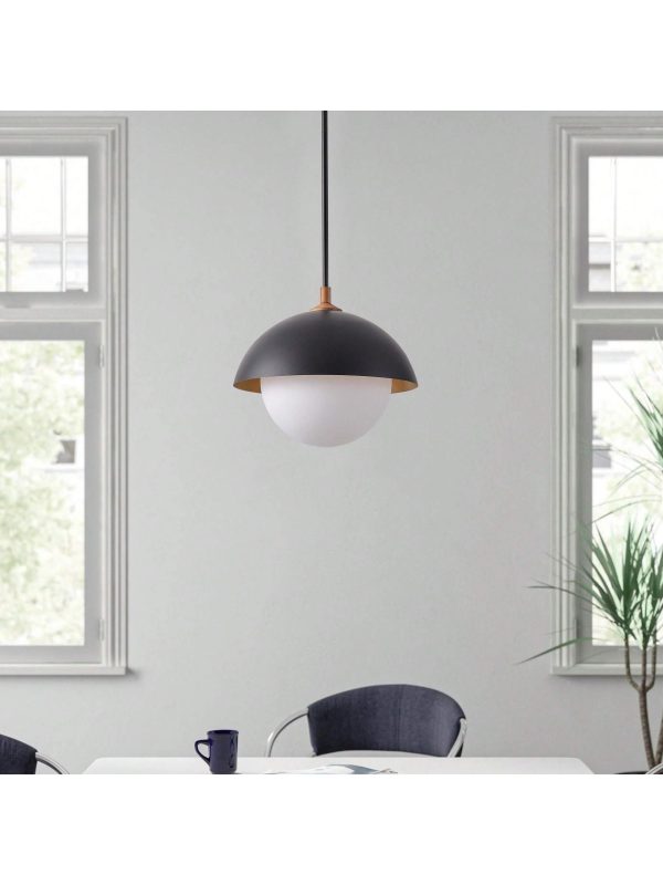 Metal Bowl Shade Pendant Light Modern Home Decor E26 Base Ceiling Lamp Black