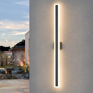 Full Sizes Minimalist Wall Lamp LED Wall Sconce Light Linear Porch Outdoor Lighting Fixture Porch Landscape Outdoor Strip Lamp Lighting Black