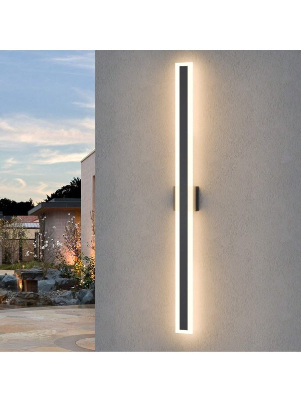 Full Sizes Minimalist Wall Lamp LED Wall Sconce Light Linear Porch Outdoor Lighting Fixture Porch Landscape Outdoor Strip Lamp Lighting Black