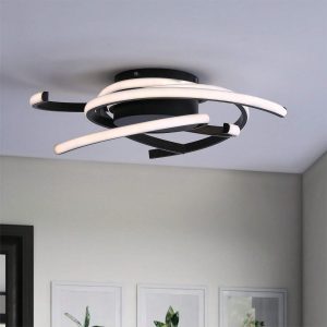 Acrylic Classic LED Farmhouse Decorative Flush Mount Ceiling Lamp Black