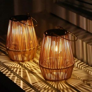 2PCS Solar Lanterns, KagoLing Solar Lanterns Outdoor Waterproof Solar Lights For Outside Hanging Solar Lights Outdoor Solar Lamp Lights Decoration For Garden,Yard,Patio,Porch,Trees,Lawn,Pathway Khaki