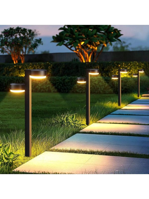 6 Pack Dual-Head Solar Lights Outdoor Waterproof, 2X Brighter 24 LED Outdoor Solar Lights, Up To 12 Hrs Outdoor Solar Garden Lights For Yard Path Landscape Walkway Warm white