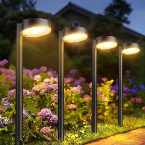 2/4/8pcs Solar Pathway Lights Outdoor, Bright 12 LED Solar Lights Outdoor Waterproof For Yard, Over 12Hrs Long Lighting Solar Powered Garden Lights For Outside Walkway Patio Path Driveway Warm White