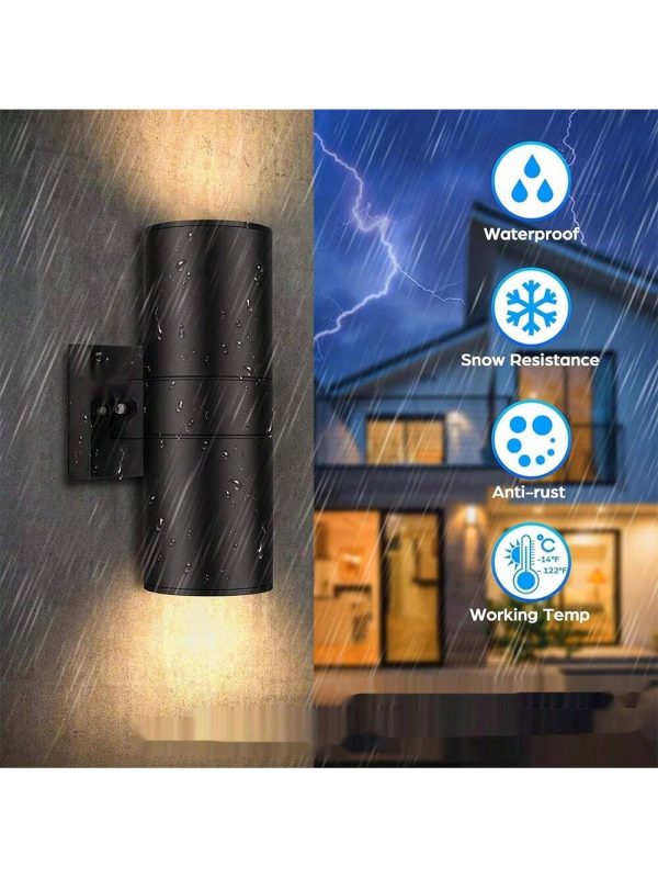 CANMEIJIA 1pc Outdoor Wall Lamp, Acrylic LED Wall Light Fixture, IP65 Waterproof, E27 Bulb Base, Square/Round Shape, For Patio/Stairs/Street/Indoor/Garden/Living Room/Bathroom/Kitchen/Bedroom/Corridor/Entrance Black