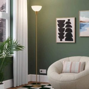 Torchiere Floor Lamp-Light Bulbs Not Included Apricot