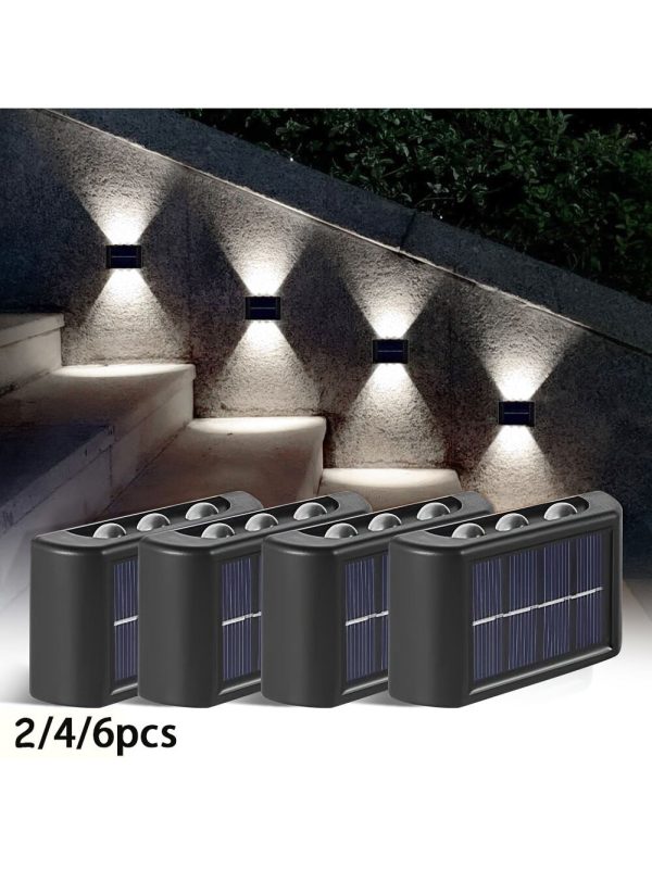 2/4/6pcs Solar Powered Outdoor Garden Lights, IP44 Dual Lighting Fence Lights, Suitable For Yard, Garden, Wall, Garage White Light